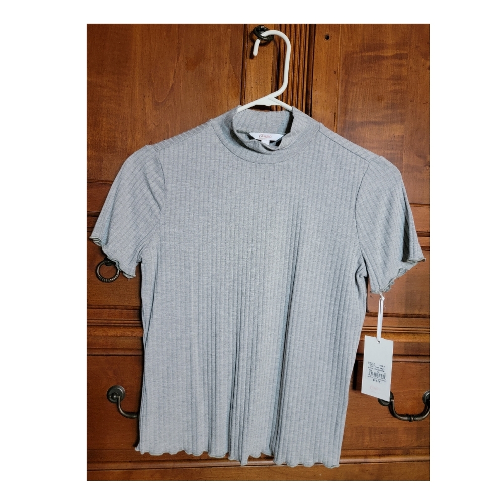 Short Sleeve Mock Neck Top